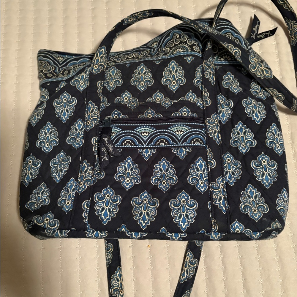 Vera Bradley Blue Quilted Tote Bag with Structured Design